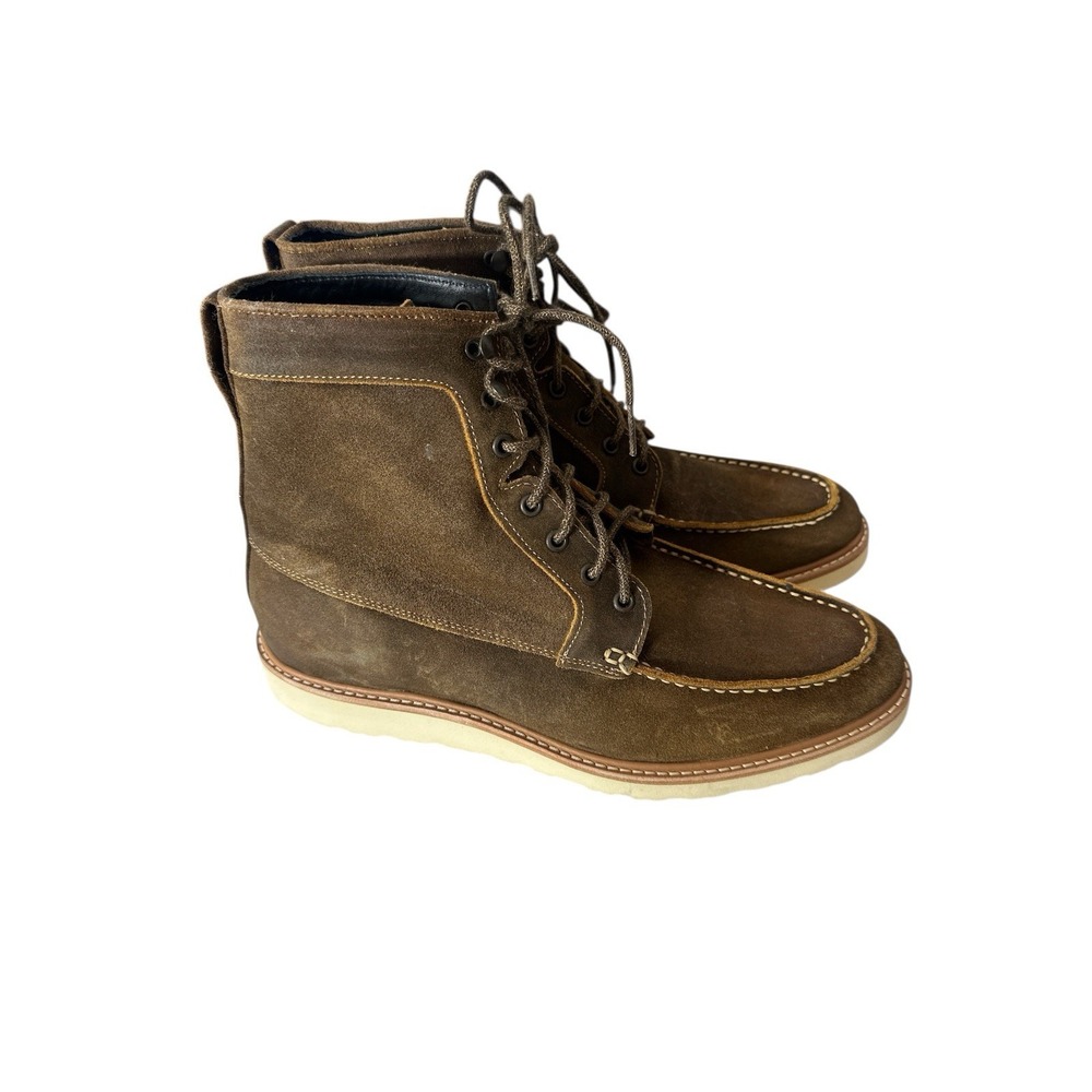 New Nisolo Mateo Boots‎ Men's Size 11 Brown Distressed Waxed Leather Lace Up